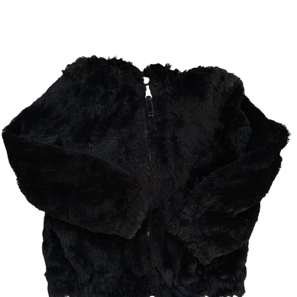 Cat & Jack Jackets & Coats Fuzzy Black Zip Jacket Fur Poshmark